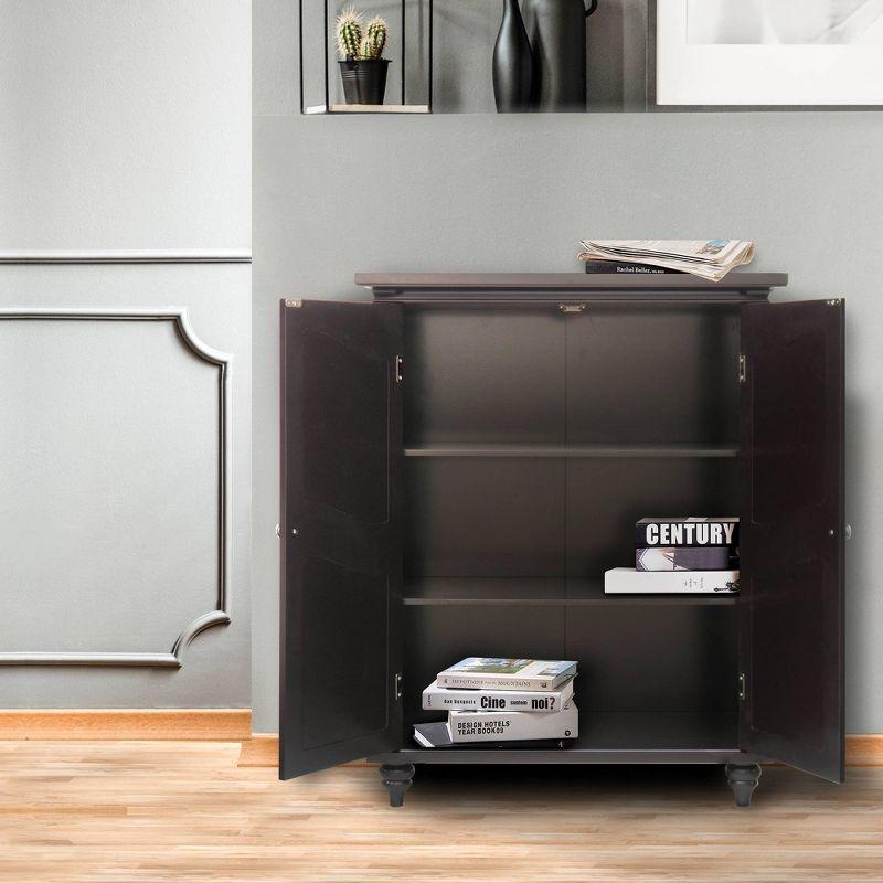 Versailles Dark Espresso MDF Cabinet with Adjustable Shelves