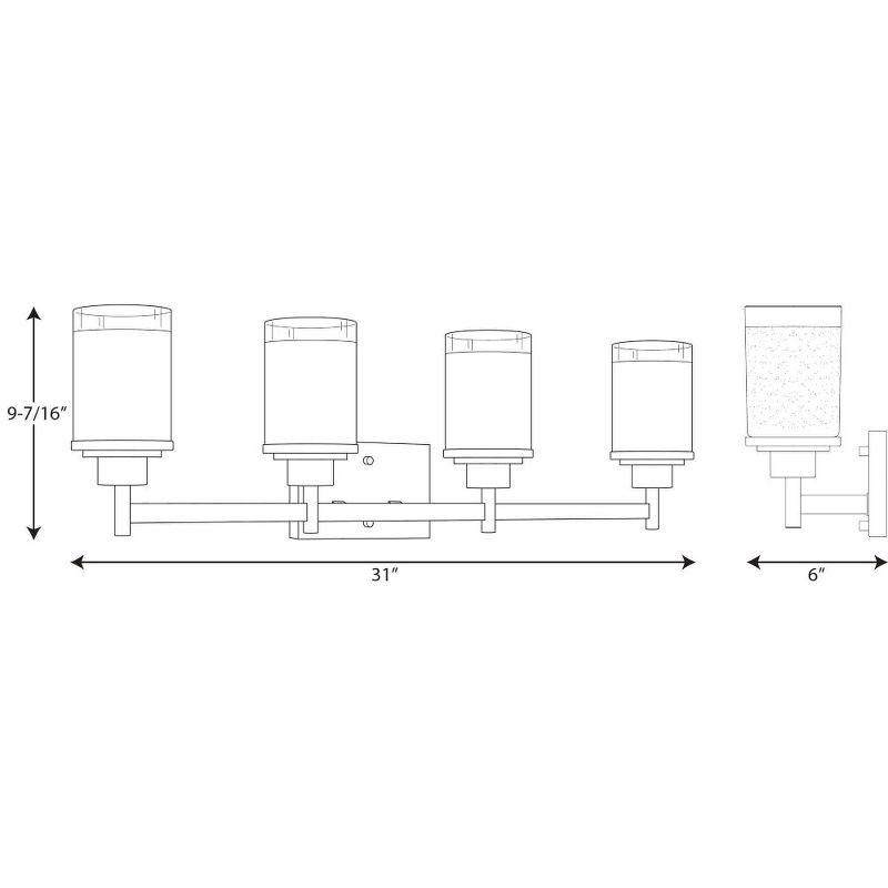 Progress Lighting Alexa Collection 4-Light Bath Fixture, Antique Bronze, White Linen Glass Shade