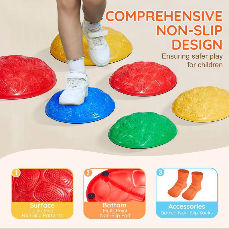 VEVOR Turtle Balance Stepping Stones, 6 PCS, Up to 220 lbs Kids Turtle Jumping Stones Steps Stones, Toys for Children Aged 3 4 5 6 7 8+