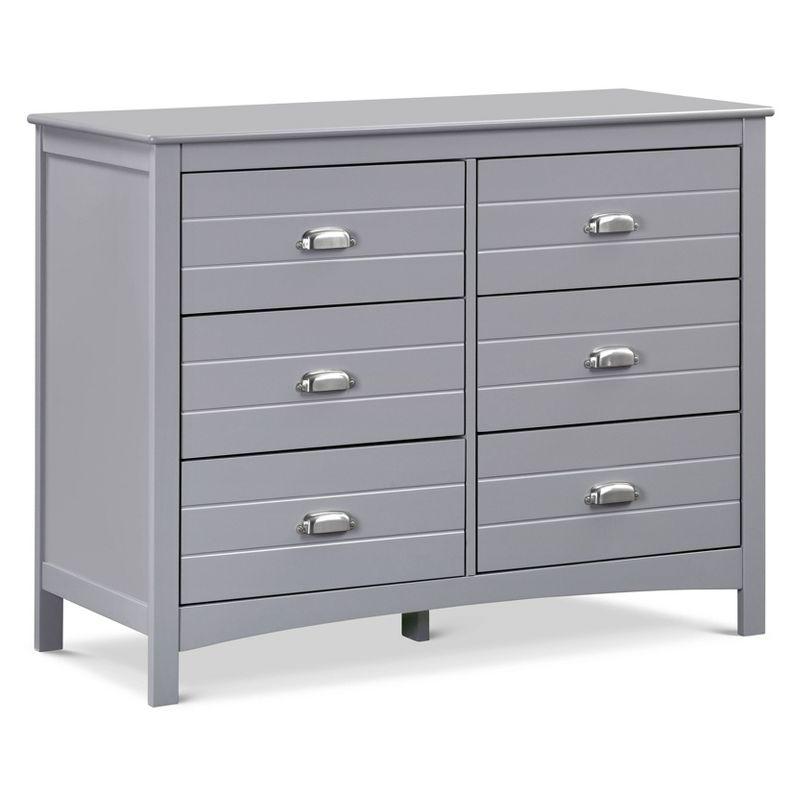 Gray Farmhouse 6-Drawer Double Dresser