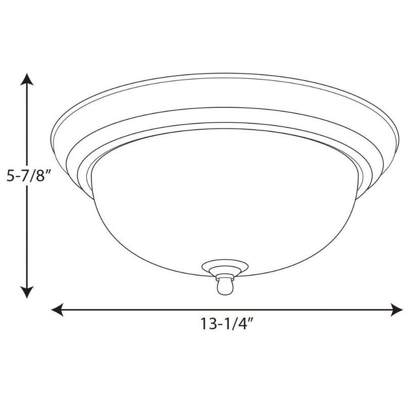 Progress Lighting Melon 2-Light Flush Mount, Brushed Nickel, Alabaster Glass Shade