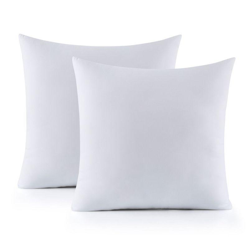 White 16" x 16" Polyester Throw Pillow Inserts, Set of 2