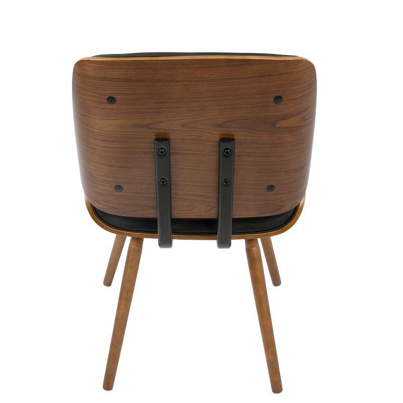Lombardi Mid Century Modern Dining/Accent Chair Faux Leather Black - Lumisource: Set of 2, Wood Legs, Padded Seat