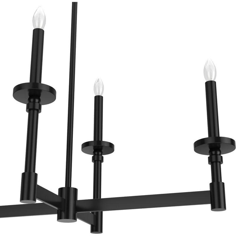 Briargrove Matte Black 7-Light Modern Linear Candle Chandelier