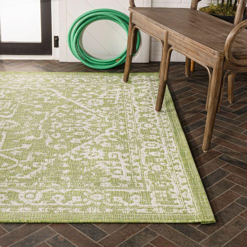 Malta Bohemian Inspired Medallion Textured Weave Indoor/Outdoor Area Rug - JONATHAN Y