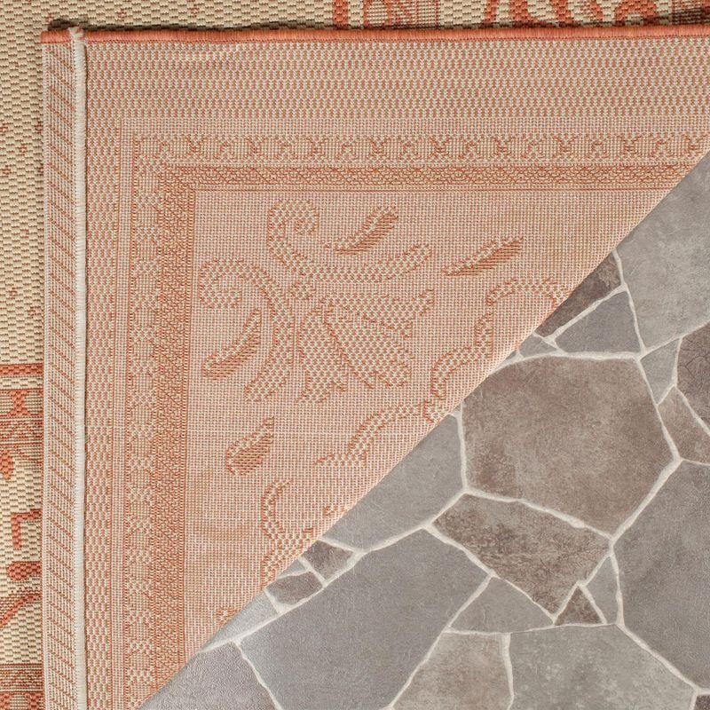 Courtyard CY0901 Power Loomed Indoor and Outdoor Area Rug - Natural/Terra - 9'x12' - Safavieh