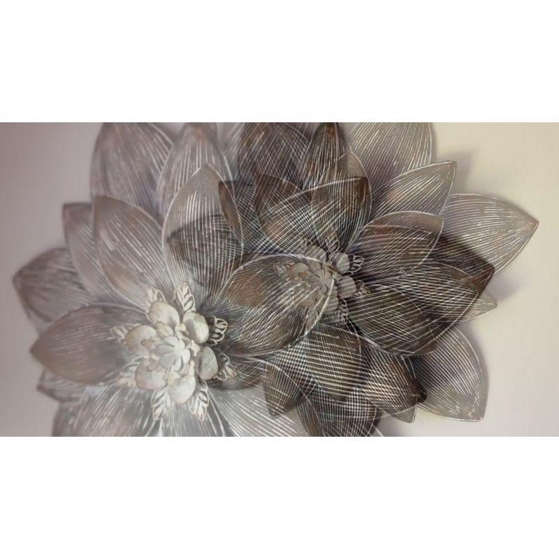 Set of 2 Brown Metal Botanical Wall Flowers