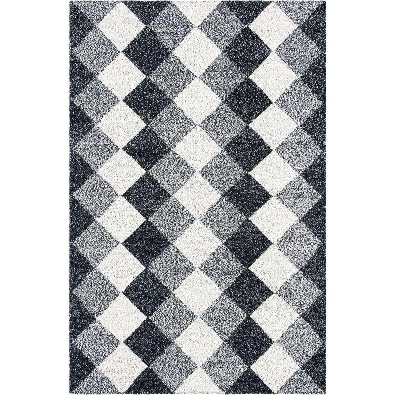 Kilim KLM152 Hand Woven Area Rug - Black/Ivory - 8'x10' - Safavieh.