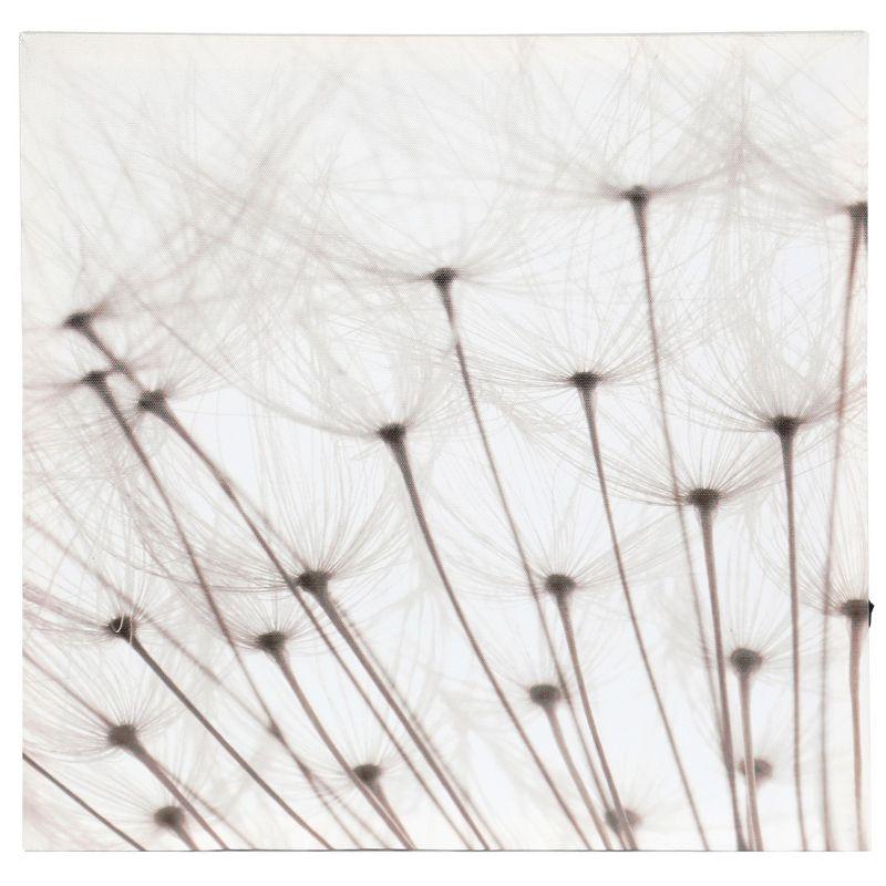 LuxenHome Set of 3 Dandelion Lighted Canvas Prints Gray