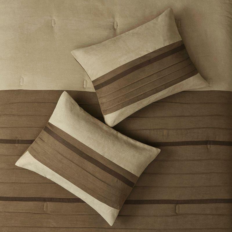 Madison Park Palmer 7 PC Pieced Faux Suede Comforter Set