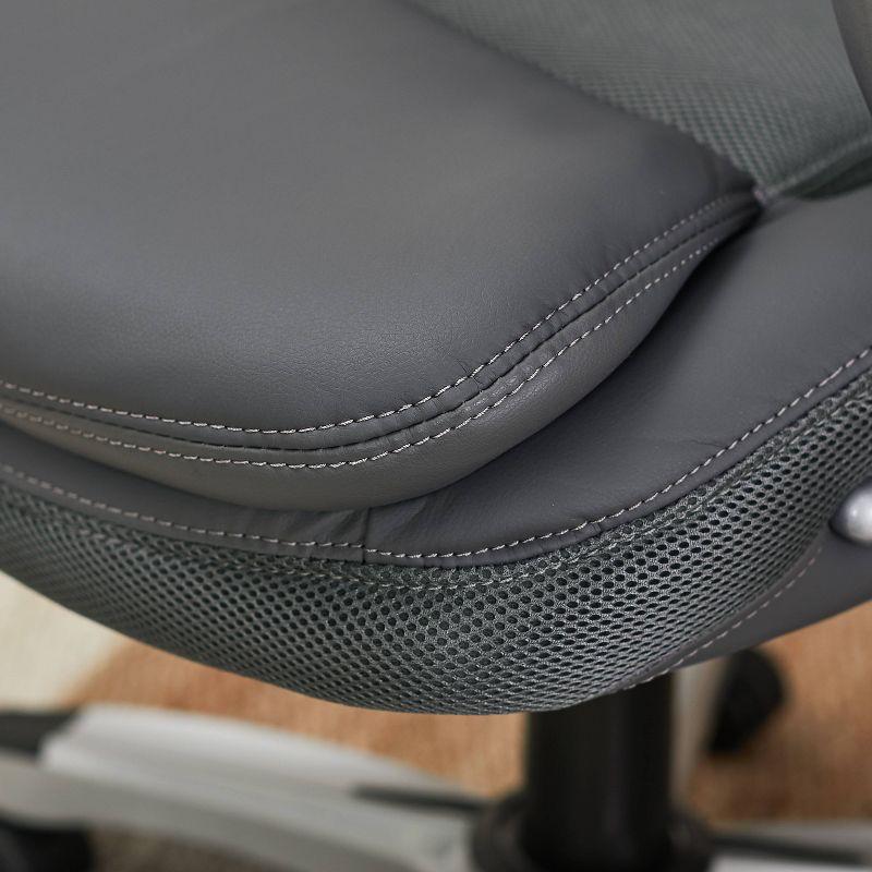Amplify Executive Mesh Office Chair Seamless Light Gray - Serta: Ergonomic with Fixed Arms & Casters, Adjustable Height