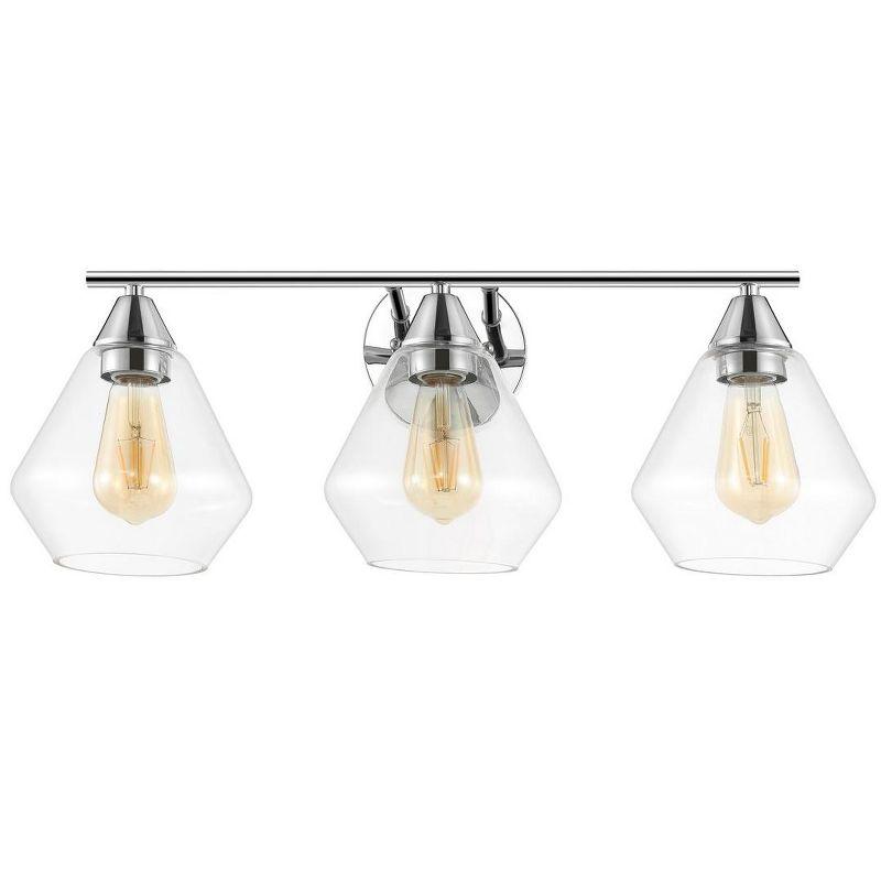 Amani 3 Light 23.75" Wall Sconce - SCN4134 - Chrome/Clear - Safavieh