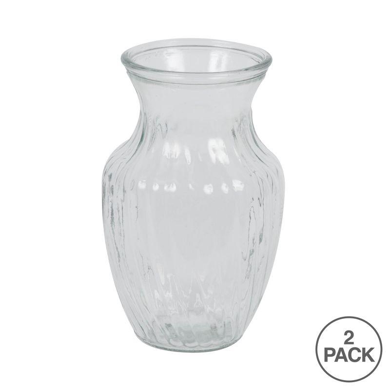 Vickerman 8" Clear Rose Vase. Includes two pieces per set.