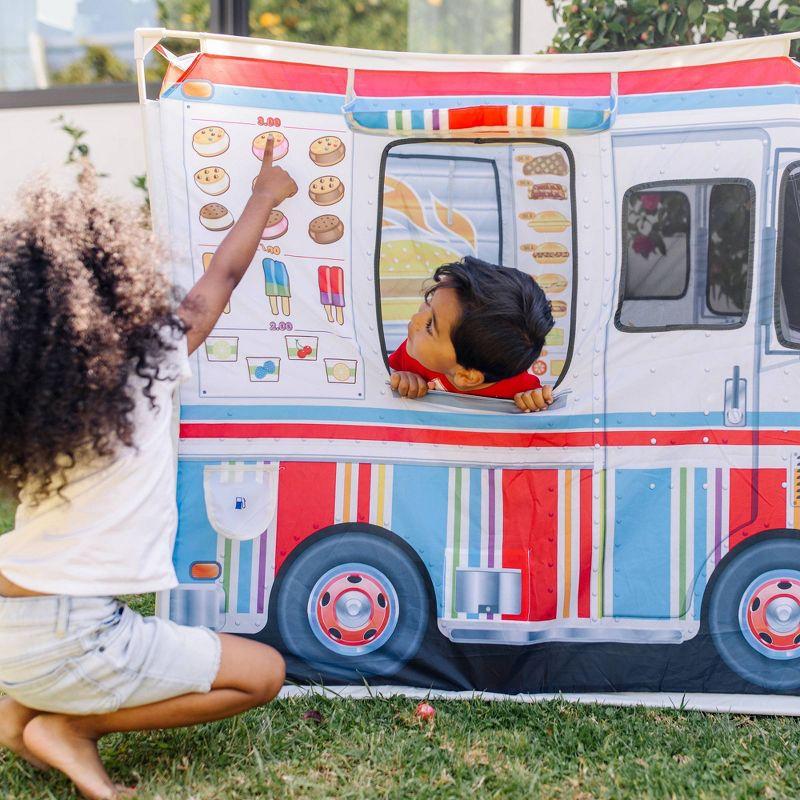 Large Blue and Red Fabric Food Truck Play Tent