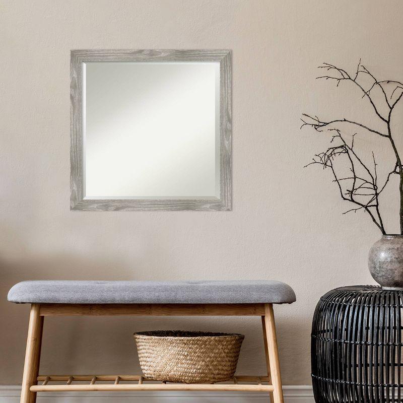 22" x 26" Dove Graywash Framed Bathroom Vanity Wall Mirror - Amanti Art: Modern, Beveled, Wood Frame