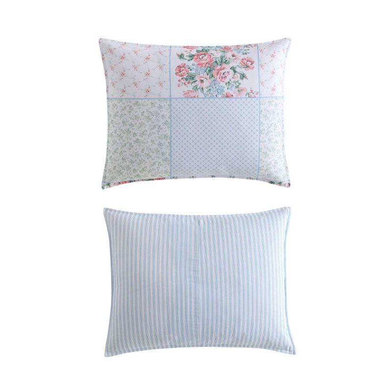 Laura Ashley Hope Patchwork Cotton Blue Bonus Duvet Cover Set