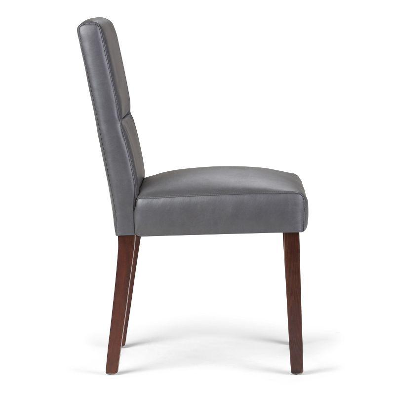 WyndenHall Set of 2 Seymour Parson Dining Chairs Stone Gray: High Back, Wood Legs, Comfort Foam