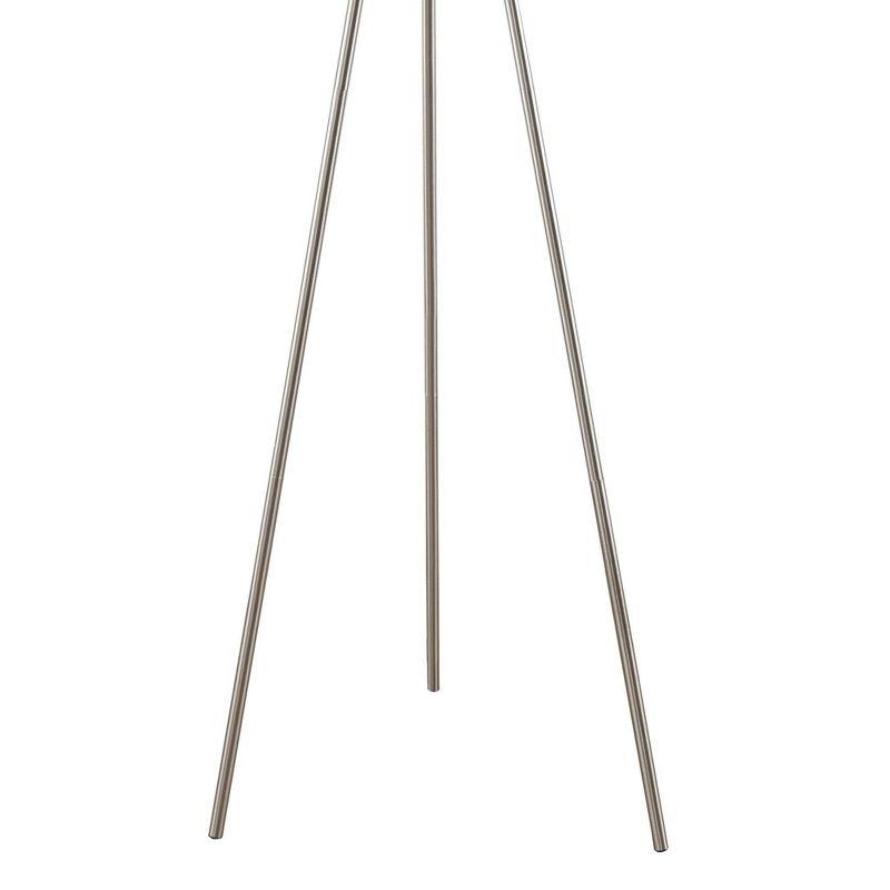 Ink+Ivy 64.5" Pacific Tripod Metal Floor Lamp (Includes LED Light Bulb) Silver: Modern Design, Cotton Shade