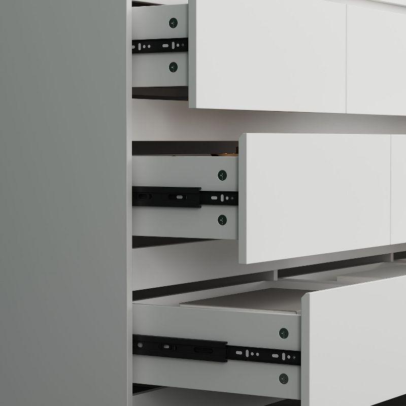 FUFU&GAGA White Modern Dresser for Bedroom 9 Drawers Wood Chest of Drawers