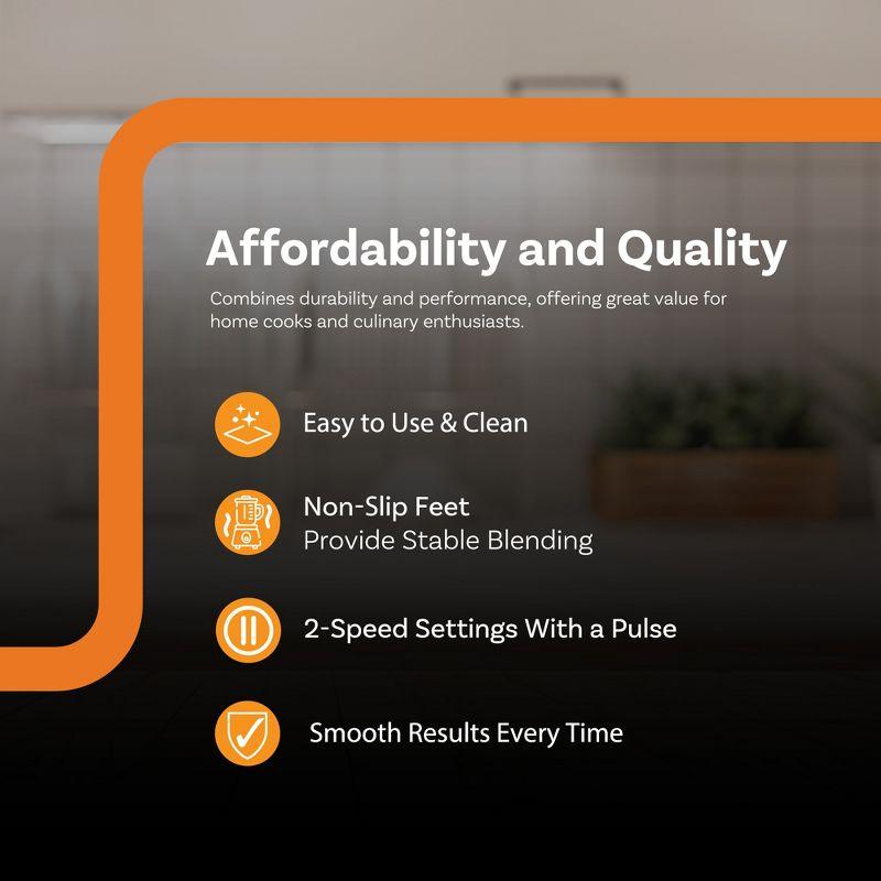 Complete Cuisine Kitchen Blender and Food Mixer, Electric Smoothie Maker with Stainless-Steel Blades, 2-Speed Control, 48 Oz, Black