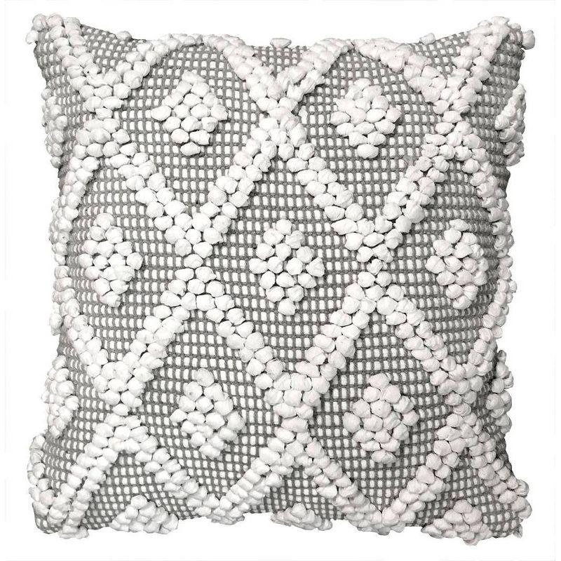 20"x20" Oversize Adelyn Family-Friendly Square Throw Pillow Cover Dark Gray - Lush Décor: Cotton, Zipper Closure, Machine Washable