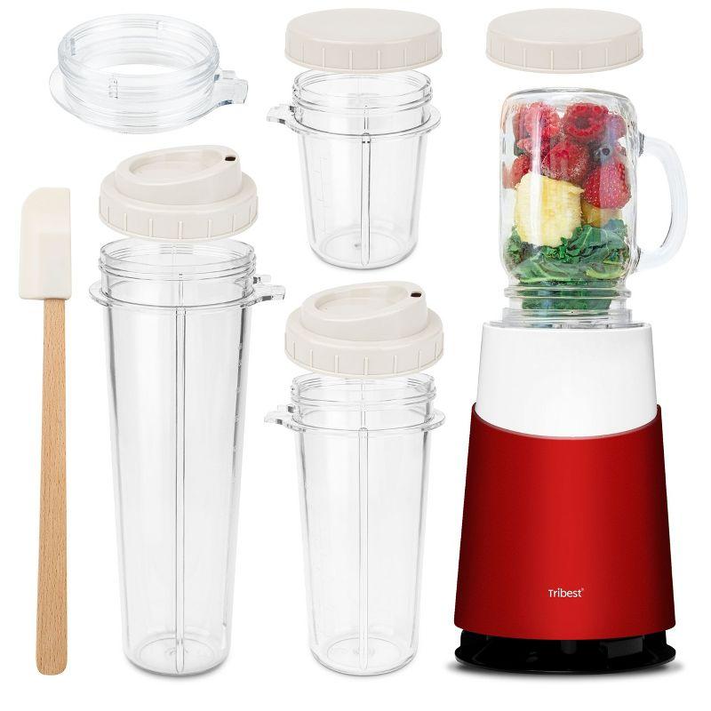 Tribest Personal Blender II Mason Jar Ready (Basic 12-Piece Set) – Red