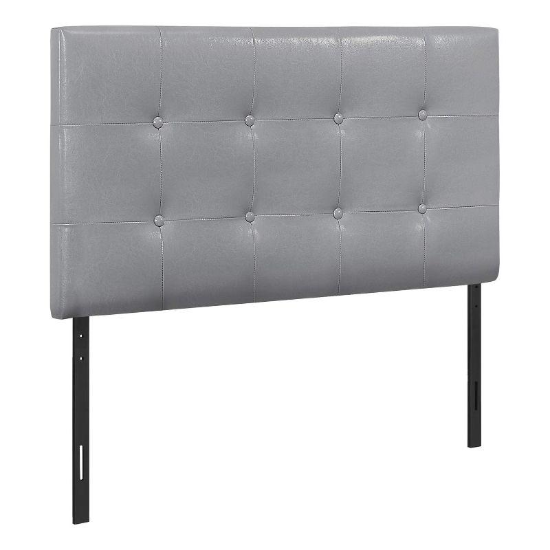 Monarch Specialties Bed Headboard Only Twin Size Bedroom Upholstered Pu Leather Look Grey Transitional