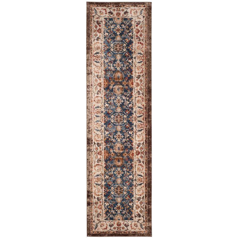 Ivory and Royal Rectangular Reversible Oriental Rug