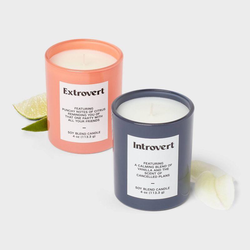 2pk 4oz Glass Introvert and Extrovert Jar Candle Gift Set - Room Essentials™