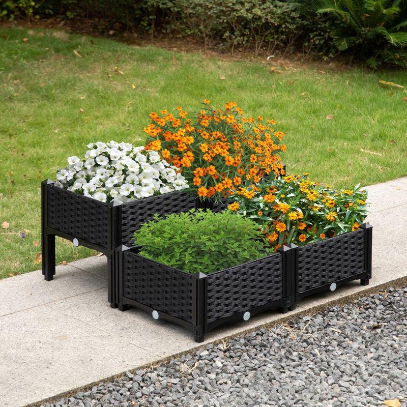 Rattan Raised Garden Bed Flower Planter