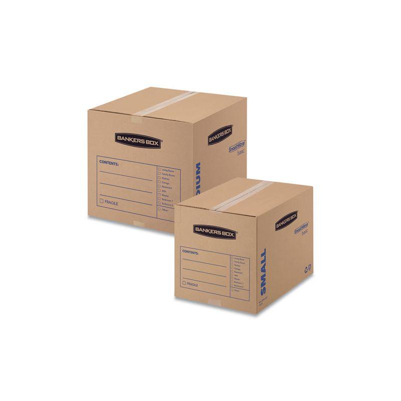 Bankers Box SmoothMove Basic Moving Boxes, Regular Slotted Container (RSC), Large, 18" x 18" x 24", Brown/Blue, 15/Carton