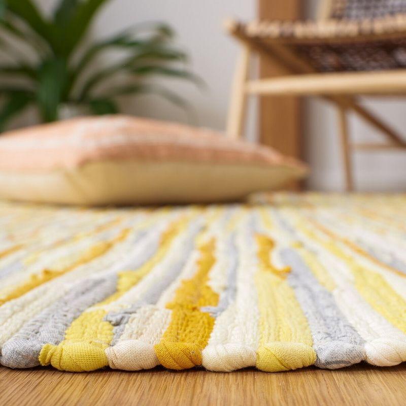 Rag Rug RAR129 Hand Woven Indoor Runner Rug - Gold/Multi - 2'3"x6' - Safavieh.