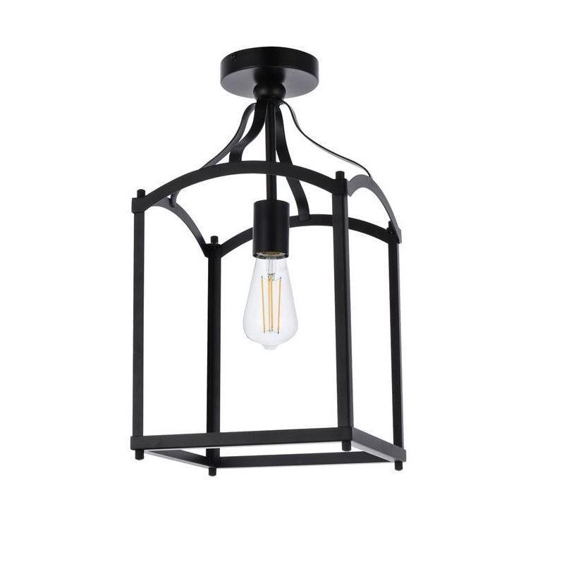 Elegant Lighting Janet 1 light flush mount in black