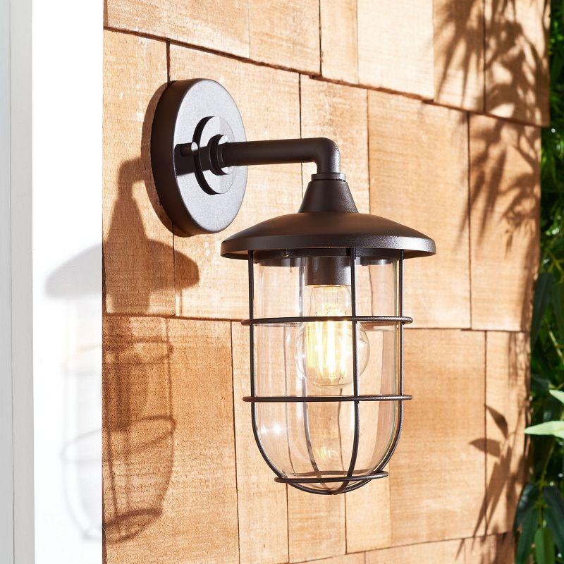 Liese 6.5" Outdoor Wall Sconce (Set of 2) - PLT7000 - Bronze - Safavieh