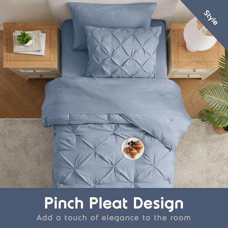 Nestl Bed-in-A-Bag Pleated Comforter Set with Bed Sheets