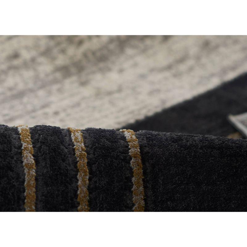 Momeni 5'1"x7'7" Edition Angular Machine Loomed Area Rug Charcoal Gray: Geometric Pattern, Indoor, Low Pile Polyester
