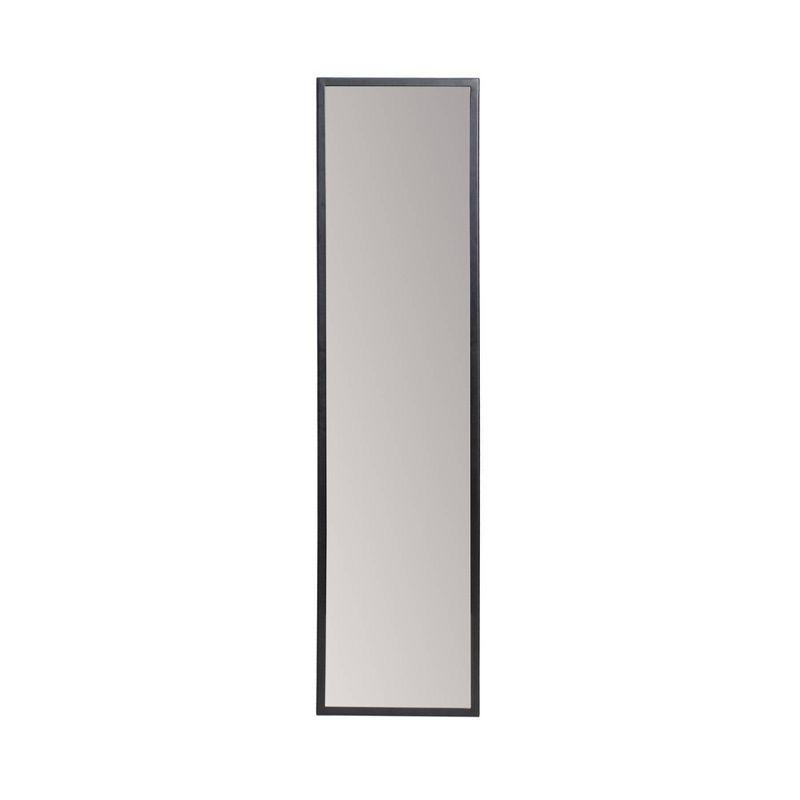 Brewster Trina Black Rectangular Mirror: Sleek Full-Length, Modern Style, Metal Frame, Wall Mounted, 48x12 inches