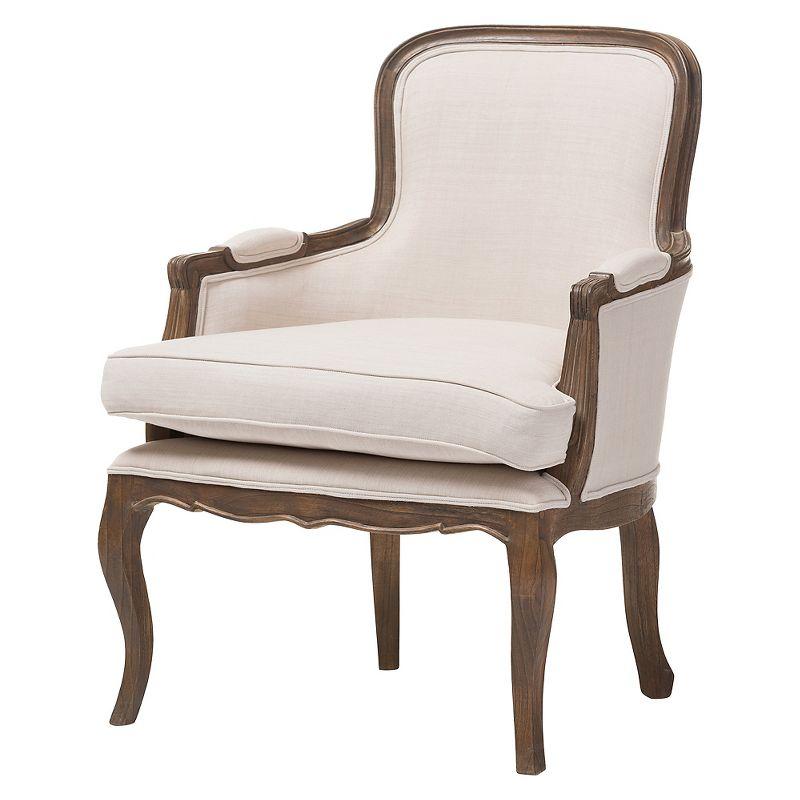 Napoleon Traditional French Accent Chair Ash - Baxton Studio: Cedar Frame, No Assembly, Polyester Upholstery