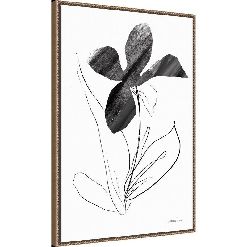 23"x33" Paradise Plants II by Danhui Nai Framed Canvas Wall Art Print Bronze - Amanti Art: Modern Style, Polystyrene Frame, Botanical Theme