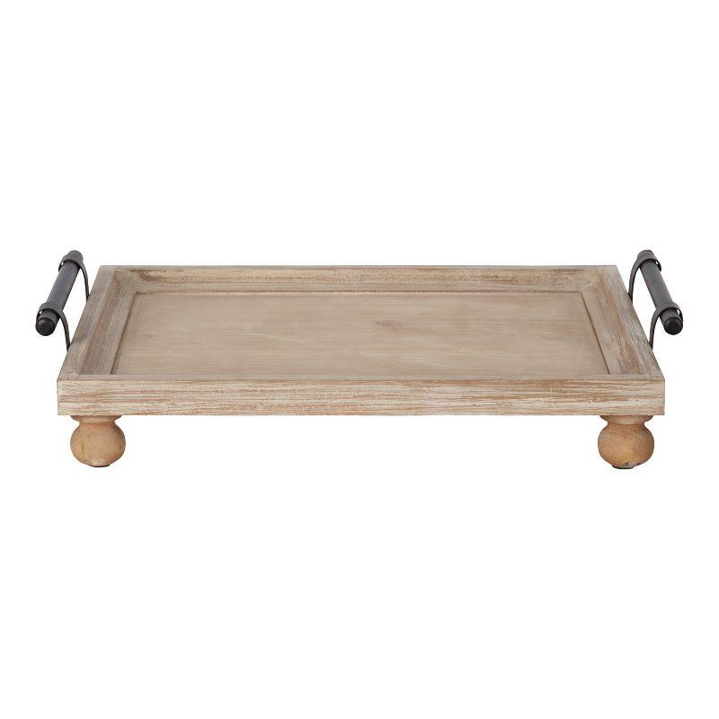 Kate and Laurel Bruillet Wooden Footed Tray