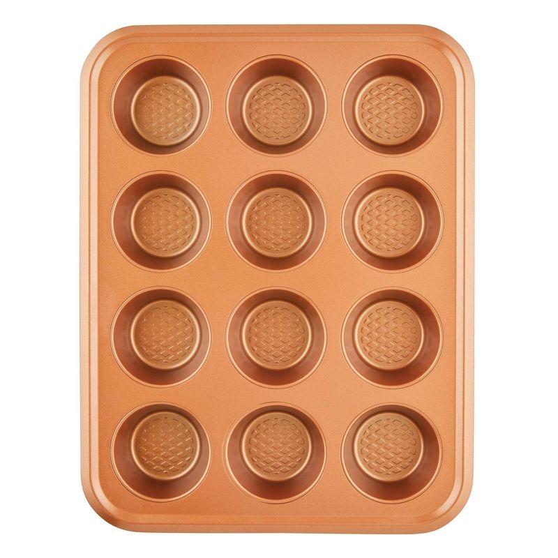 Ayesha Curry 5pc Bakeware Set Copper: Nonstick Steel Baking Pan Set, Hand Wash, Oven-Safe to 450°F, Dishwasher-Safe