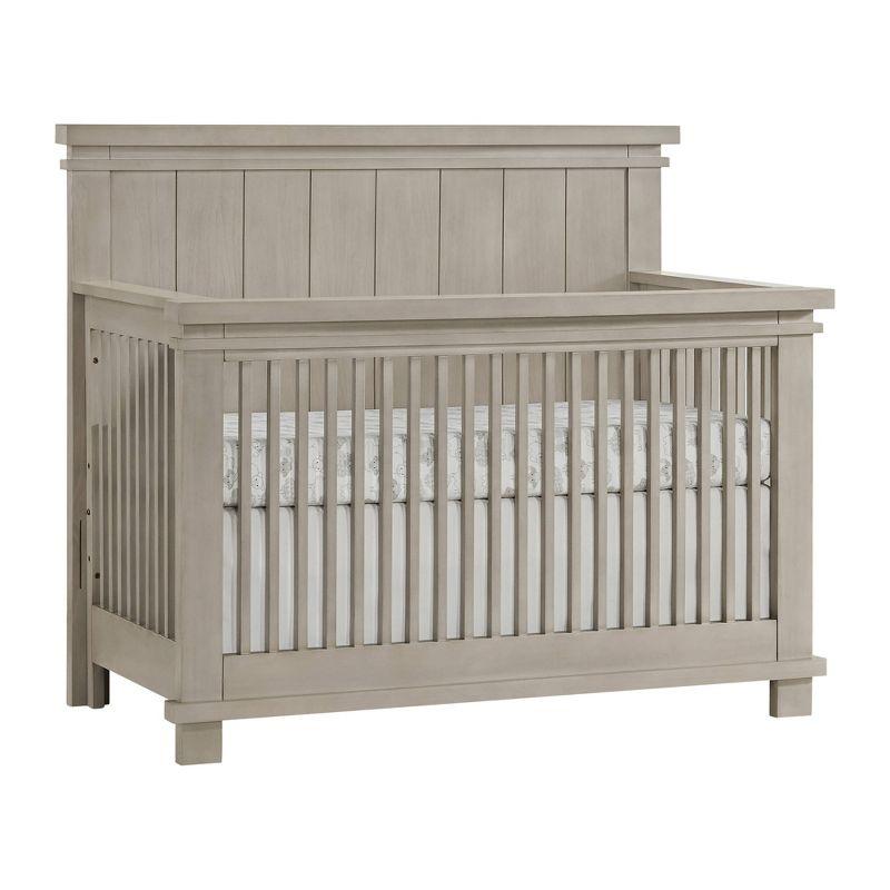 Stone Wash Solid Wood 4-in-1 Convertible Crib with Shiplap Detail