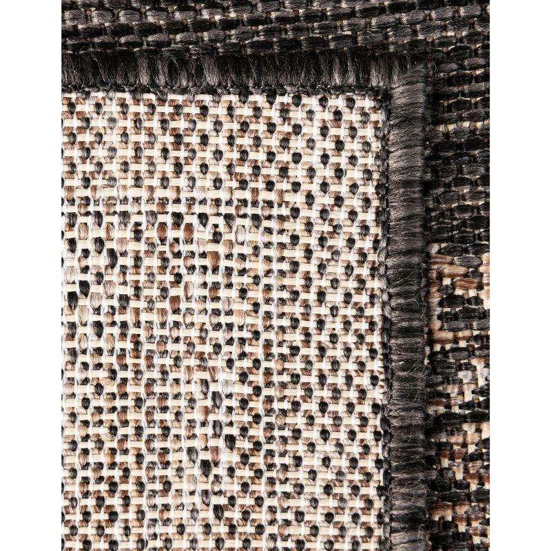 Unique Loom 6' 1 x 9' 0 Rectangle Indoor/Outdoor Traditional Charcoal Gray Area Rug
