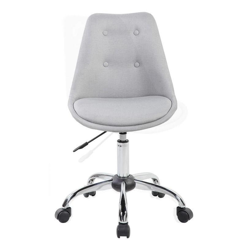 Elegant Black Fabric Swivel Task Chair with Tufted Design