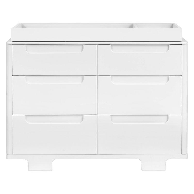 Yuzu Modern White 6-Drawer Dresser with Playful Arched Feet