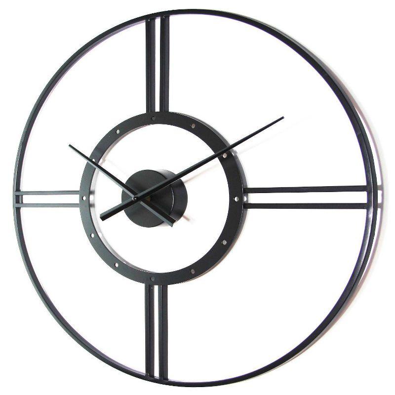 24" Astro Wall Clock Black - Infinity Instruments: Modern Analog, Indoor Use, 1 Year Limited Warranty