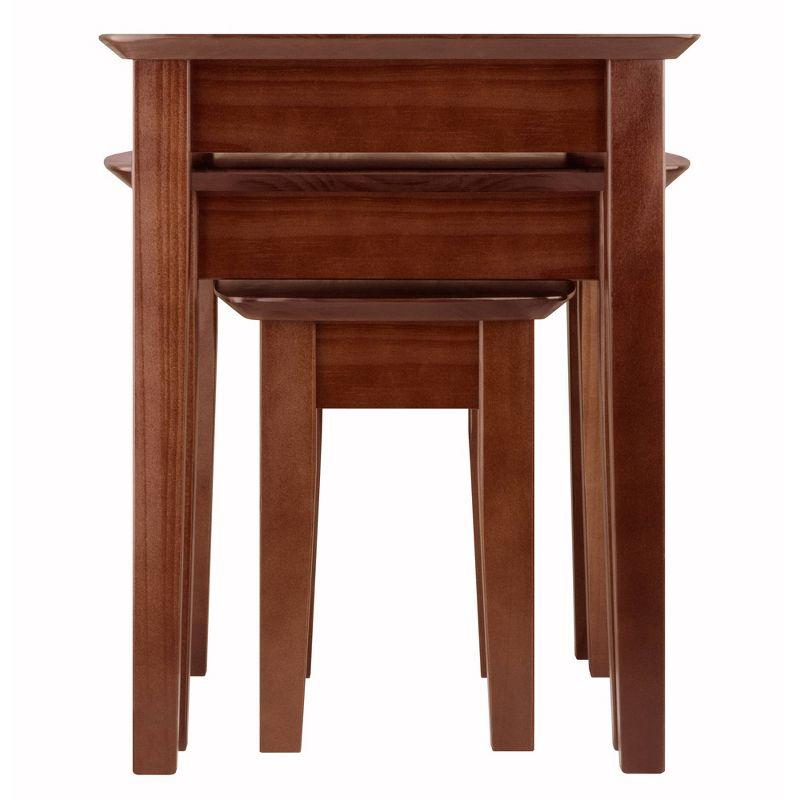 3pc Bradley Nesting Table Set - Antique Walnut - Winsome: Wood Frame, Living Room Accent Tables