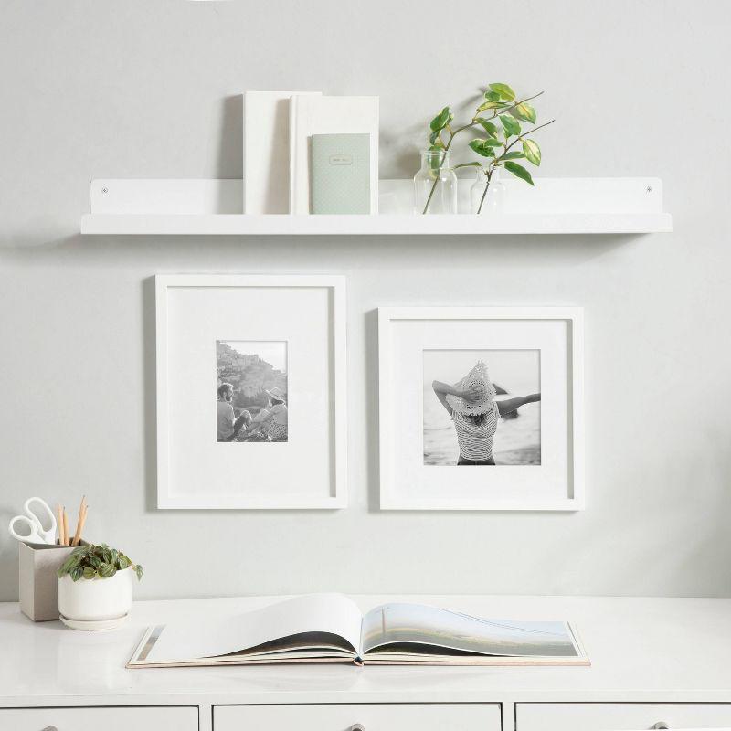 Kate & Laurel All Things Decor 36" x 5" Mezzo Modern Metal Ledge Shelf White: Wall Mounted, Includes Hardware