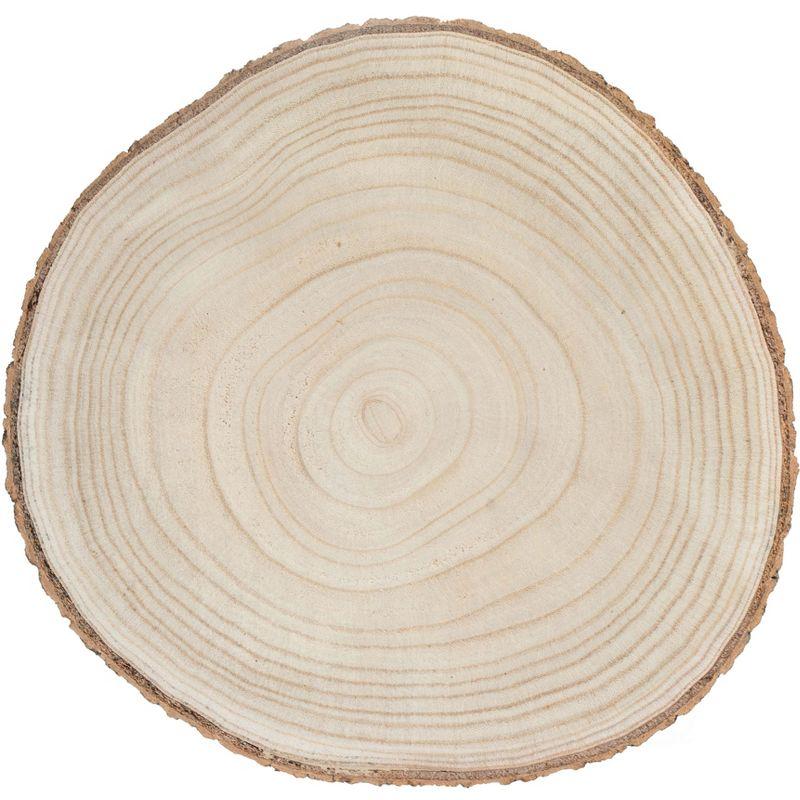 Vintiquewise Barky Natural Wood Slabs Rustic Ornament Slice Tray Table Charger -Approximately  12 Inch Dia