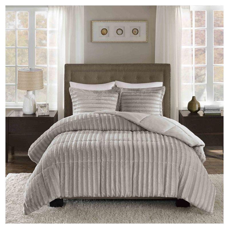 Faux Fur 3 Piece Comforter Set